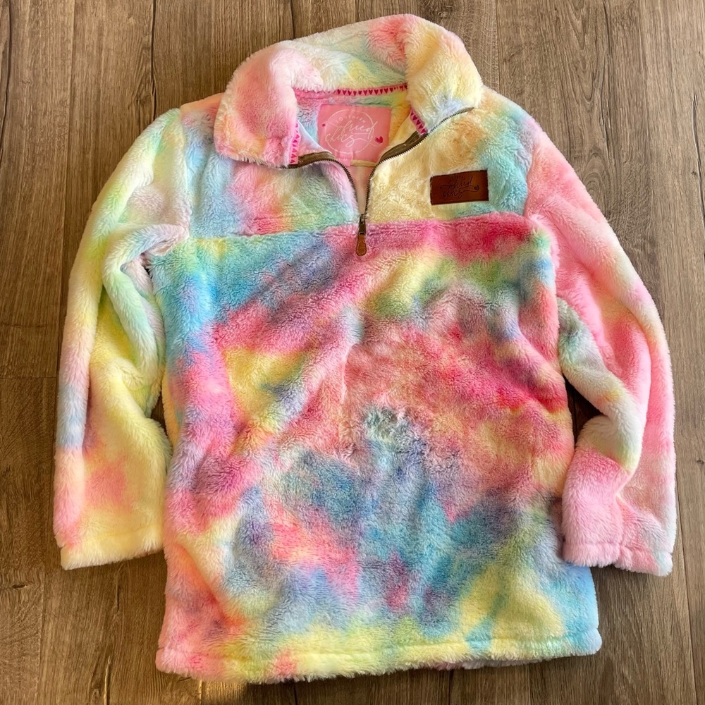 Fluffy Tye Dye Pullover Jacket - Southern Fried Chics - Super Soft